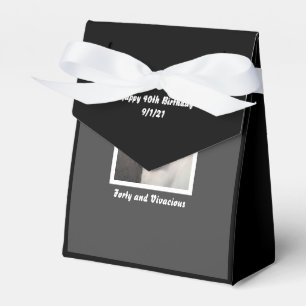 Funny Cute Grumpy White Dog 40th Birthday Black Favour Box