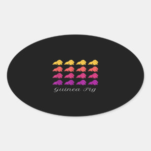 Funny Cute Guinea Pig Hamster Oval Sticker