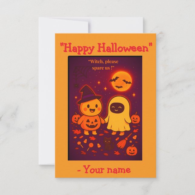Funny Cute Halloween Card for Kids 2025 (Front)