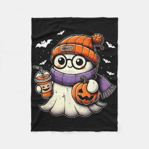 Funny Cute Halloween Ghost Pumpkin Ghost Halloween Fleece Blanket