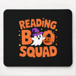 Funny Cute Halloween Reading Boo Squad Costume Mouse Mat