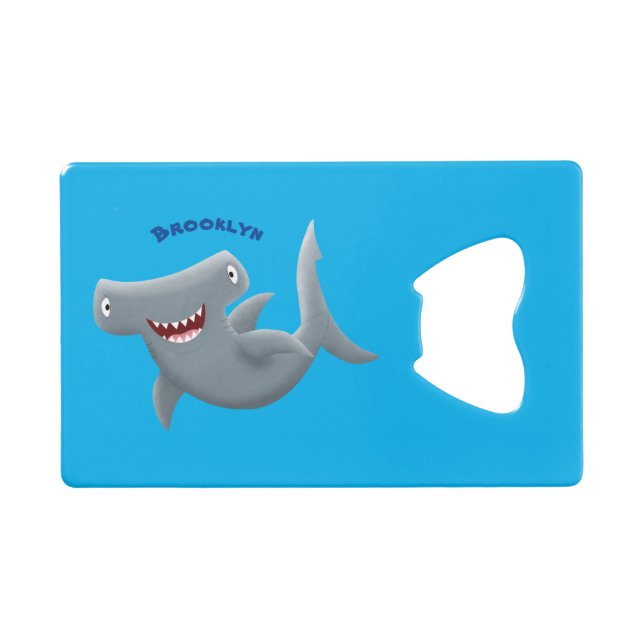 Funny cute Hammerhead shark cartoon  (Front (Horizontal))