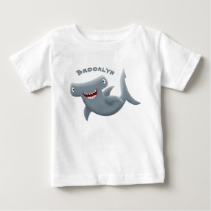 Funny cute Hammerhead shark cartoon  Baby T-Shirt