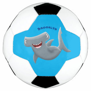 Funny cute Hammerhead shark cartoon Football