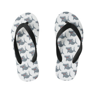 Funny cute Hammerhead shark cartoon Kid's Flip Flops