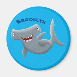Funny cute Hammerhead shark cartoon Magnet