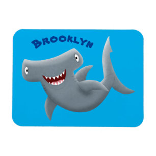 Funny cute Hammerhead shark cartoon Magnet