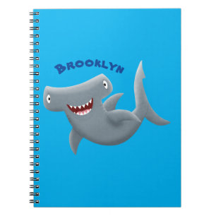 Funny cute Hammerhead shark cartoon Notebook