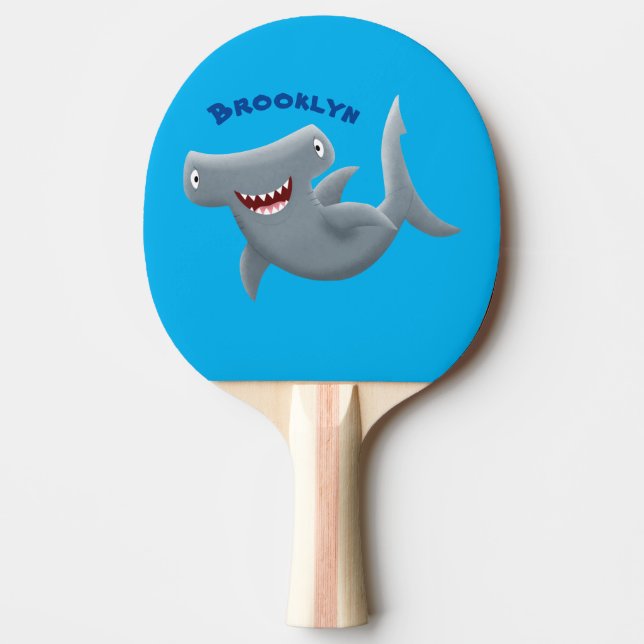 Funny cute Hammerhead shark cartoon Ping Pong Paddle (Front)
