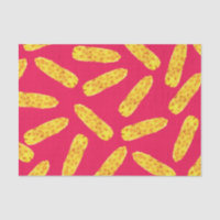 Funny Cute Hand Drawn Corn on the Cob on Neon PInk