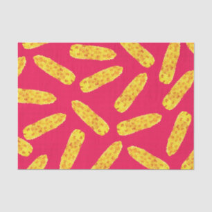 Funny Cute Hand Drawn Corn on the Cob on Neon PInk Tissue Paper