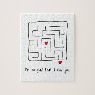 Funny Cute hand drawn Maze Valentine Gifts Jigsaw Puzzle