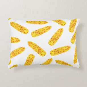 Funny Cute Hand Drawn Summer Corn on the Cob Decorative Cushion