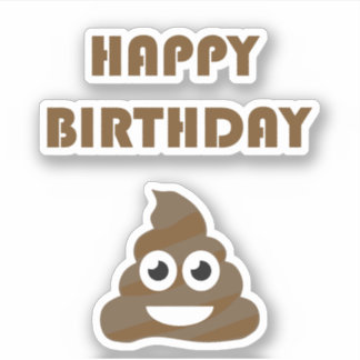 Funny Cute Happy Birthday Party Poop Emoji