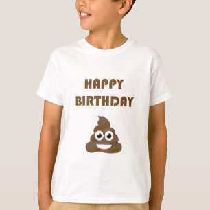 Funny Cute Happy Birthday Party Poop Emoji T-Shirt