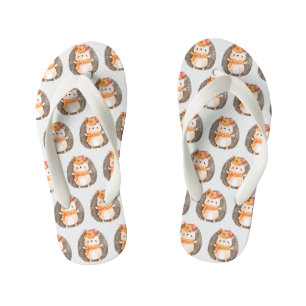 Funny Cute Hedgehog Kid's Flip Flops