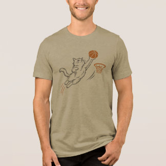 Funny Cute Hoops Cat Tri-Blend Shirt