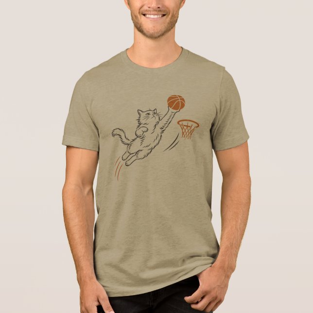 Funny Cute Hoops Cat Tri-Blend Shirt (Front)