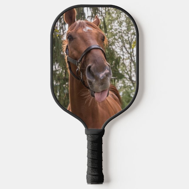 Funny Cute Horse Photo Pickleball Paddle (Front)