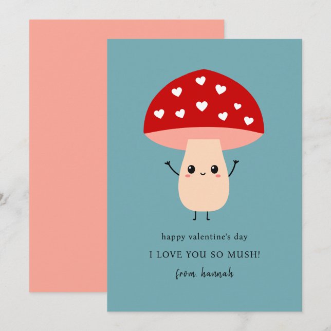 Funny Cute I Love You So Mush Happy Valentine's Holiday Card (Front/Back)
