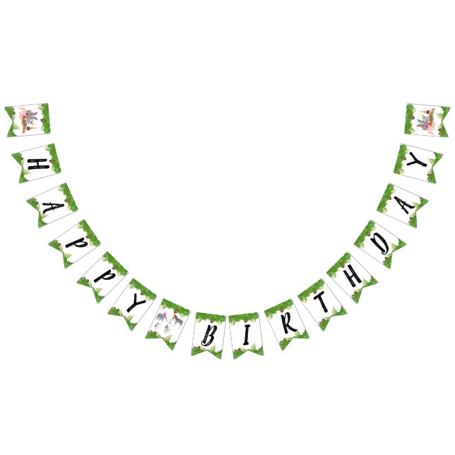 Funny & Cute Jungle Animals at Party Wild One Bunting (All)