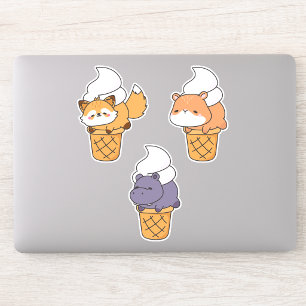 Funny & Cute Kawaii Animal Sticker Set (3-Pack) 