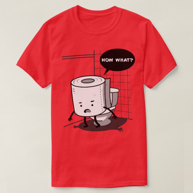 Funny Cute Kawaii Toilet Paper Humour Comedy T-Shirt (Design Front)