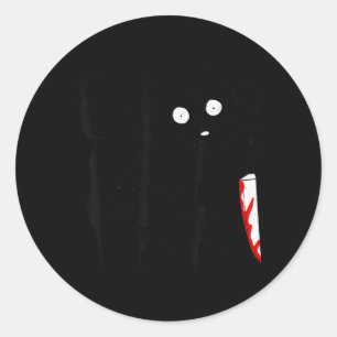 Funny Cute Kawaii Y Halloween Black Dog Instead Of Classic Round Sticker