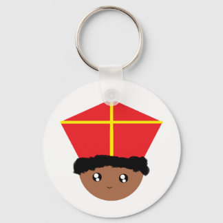 Funny Cute Kids Art St. Nicholas Zwarte Piet Key Ring