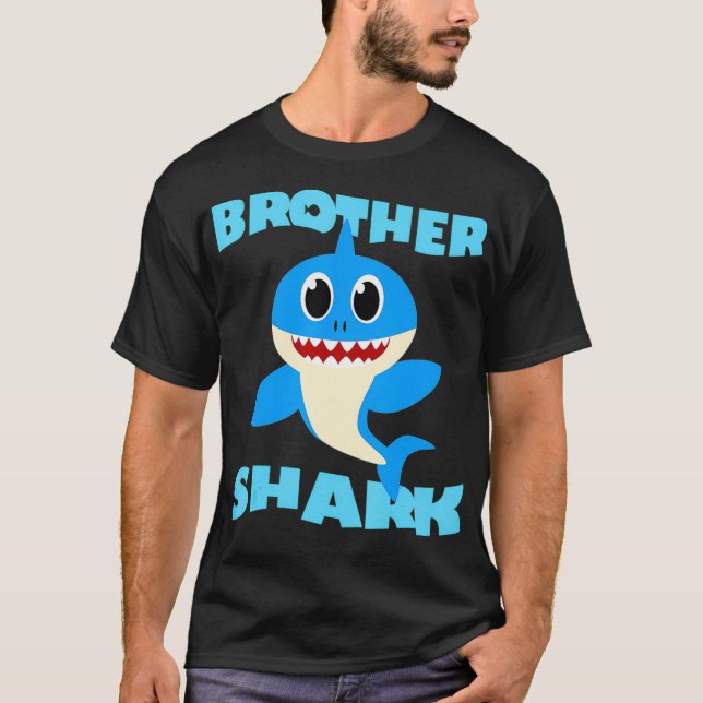 Funny Cute Kids Young Adults Brother Shark Baby Sh T-Shirt (Front)