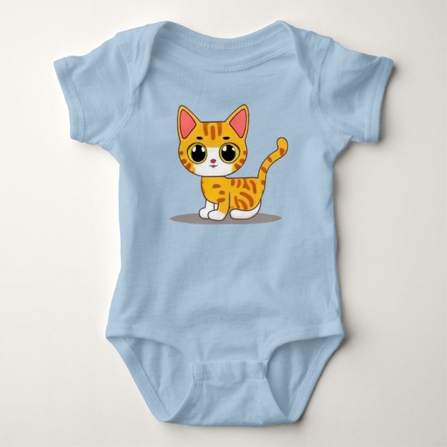 Funny Cute kitten Baby Bodysuit (Front)