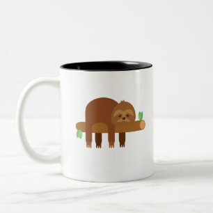 Funny Cute Lazy Sloth Gift Two-Tone Coffee Mug