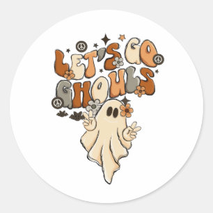 Funny Cute Let's Go Ghouls Halloween Fall Autumn  Classic Round Sticker