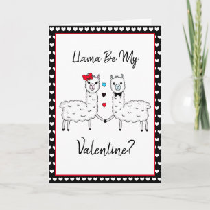 Funny Cute Llama Pun Valentine's Day Card