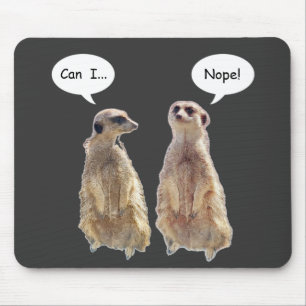 Funny, cute meerkats in conversation   mouse mat