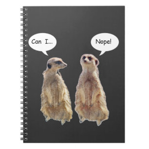 Funny, cute meerkats in conversation   notebook