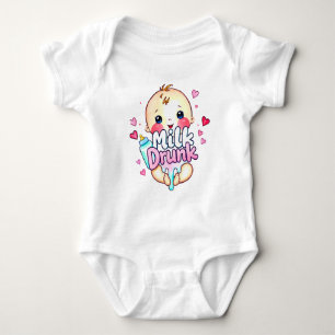 Funny cute "Milk Drunk" Baby Bodysuit