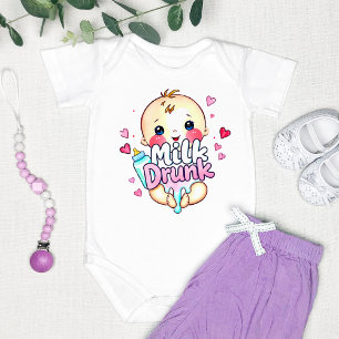 Funny cute "Milk Drunk" Baby Bodysuit