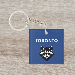 Funny Cute Mocking Toronto Raccoon Dark Color Key Ring