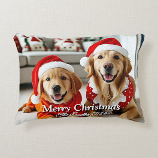 Funny, Cute, Modern Family Christmas Throw Pillow