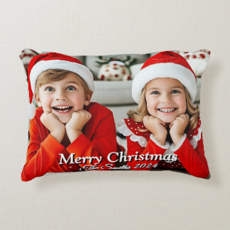 Funny, Cute, Modern Family Photo Christmas Decorative Cushion