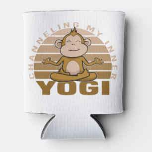 Funny cute monkey doing yoga. funny yoga poses can cooler