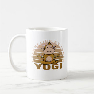 Funny cute monkey doing yoga. funny yoga poses coffee mug