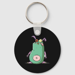 Funny Cute Monster Weird Cartoon Character Key Ring