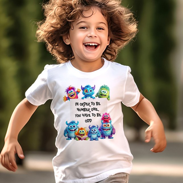 Funny Cute Monsters Back to School Text T-Shirt (Funny Cute Monsters Colorful T-Shirt With Your Own Text)