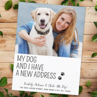 Funny Cute New Address Custom Pet Photo Dog Moving