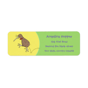 Funny cute New Zealand kiwi jumping cartoon