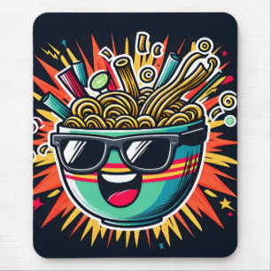 Funny Cute Noodle Cartoon Ramen Bowl Mouse Mat