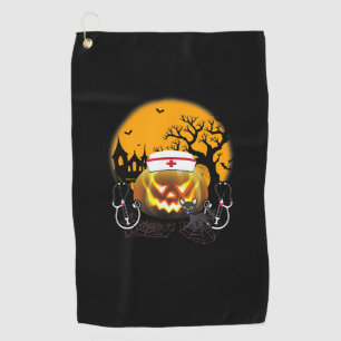 Funny Cute Nurse Costume Halloween Stethoscope Pum Golf Towel