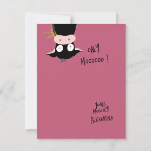 Funny Cute “Only Moooooo” Cow Pun Card